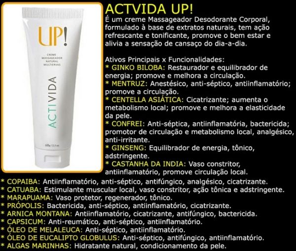 Creme Corporal Activida com extratos naturais , 60g